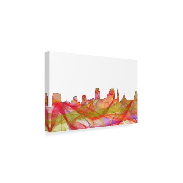 Marlene Watson 'Sacramento California Skyline Swirl' Canvas Art,16x24